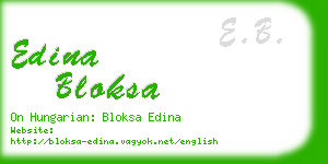 edina bloksa business card